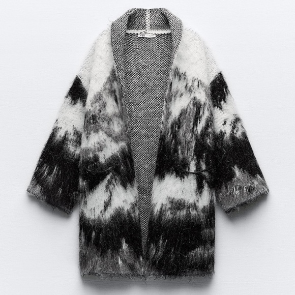 ZARA OPEN FRONT KNIT COAT - Picture 1 of 3